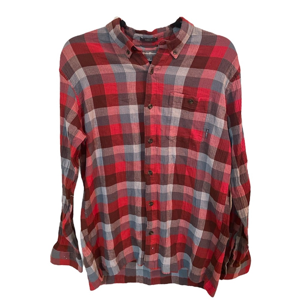 EDDIE BAUER BUTTON UP, LIGHTWEIGHT MATERIAL, SUPER COMFY! 🚴‍♂️🏔